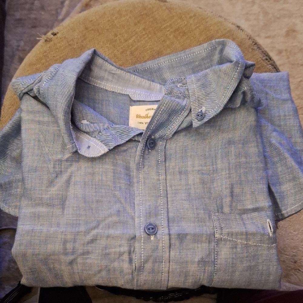 Men's Casual Blue Button-Down Shirt - Picture 2 of 2